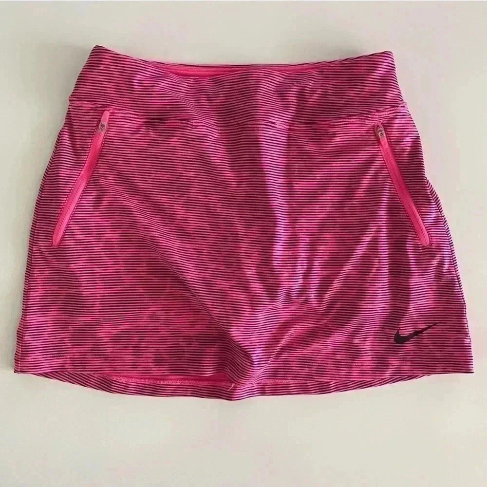 Nike Golf Striped Skort Pink Size XS with pockets Pickleball Tennis